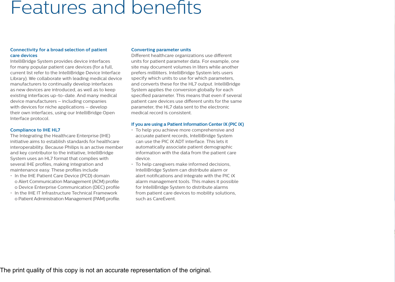 Page 4 of 8 - Philips NOCTN333 452299123691 User Manual Product Brochure Intelli Bridge System Patient Care Device Connectivity And Interoperability Solution 3a4fa6438b04487b8b81a77c014983d6