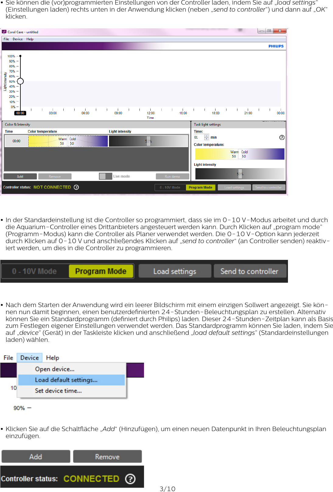 Page 3 of 10 - Philips  Handbuch Coral Care Software ODLI20170601 001-de DE-Coral DE Version 1.0.1