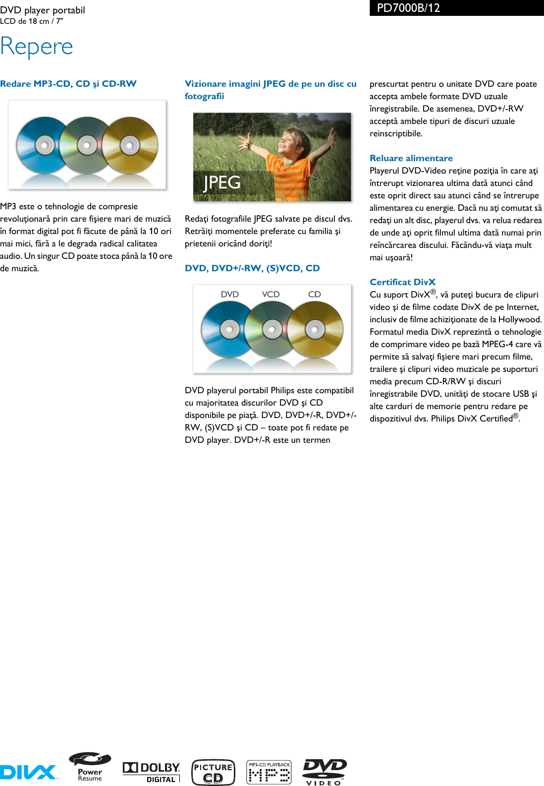 Page 2 of 3 - Philips PD7000B/12 DVD Player Portabil User Manual Pliant Pd7000b 12 Pss Ronro