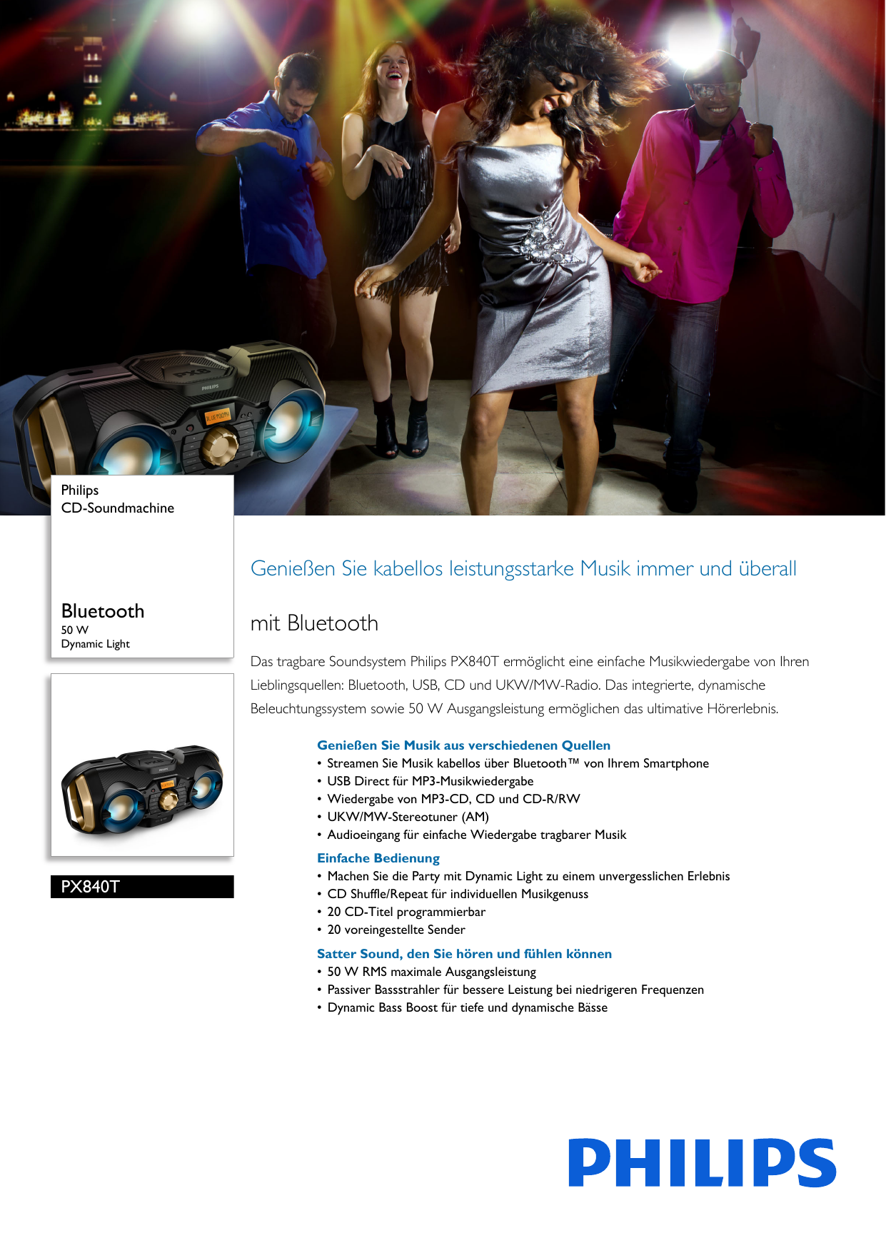 Page 1 of 3 - Philips PX840T/12 Leaflet PX840T_12 Released Austria (German)  User Manual Datenblatt Px840t 12 Pss Deuat