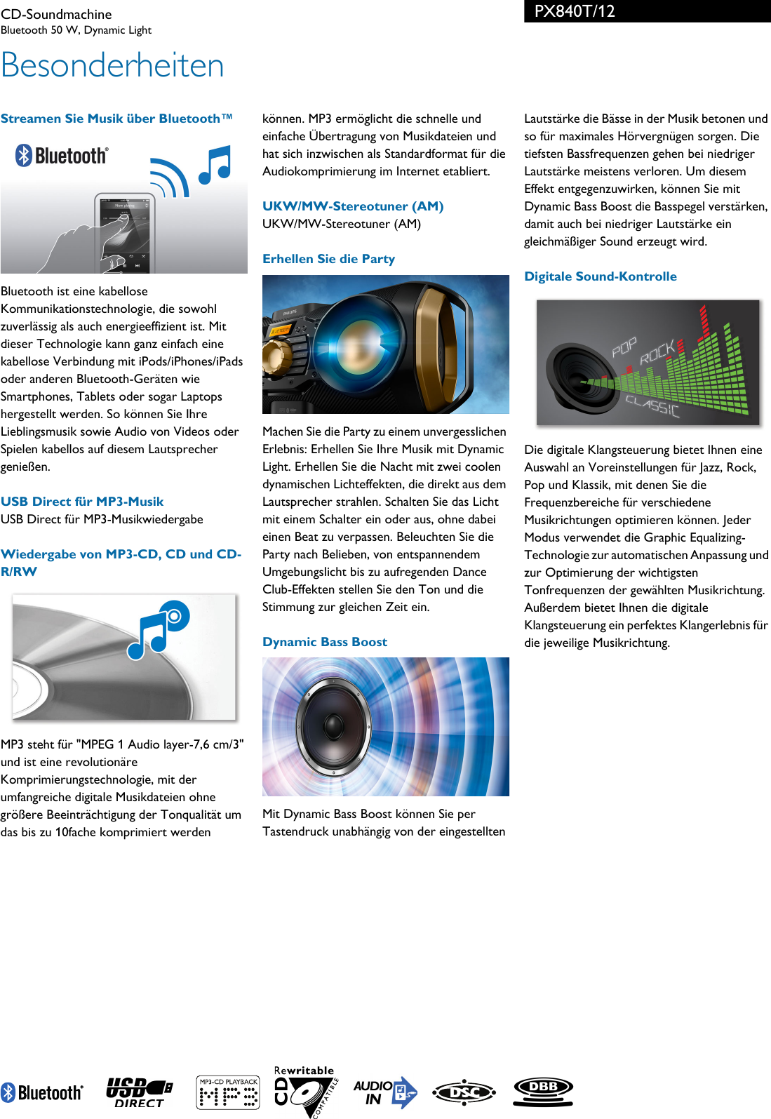 Page 2 of 3 - Philips PX840T/12 Leaflet PX840T_12 Released Austria (German)  User Manual Datenblatt Px840t 12 Pss Deuat
