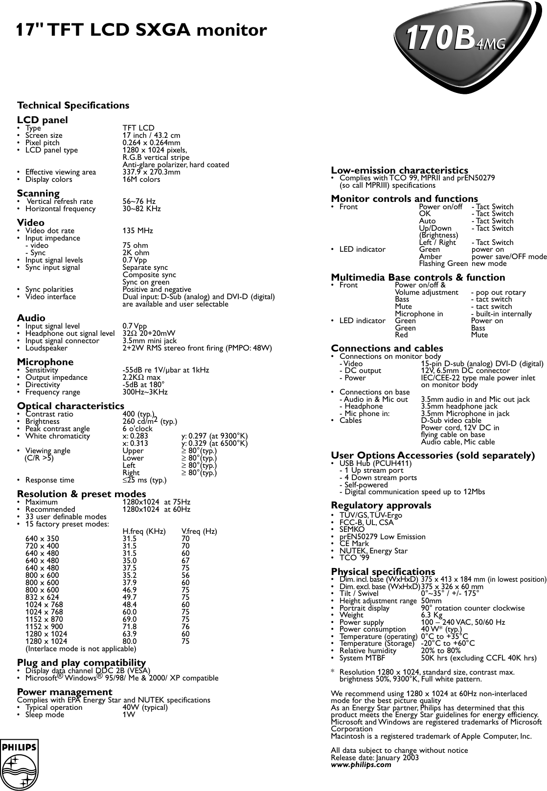 Page 2 of 2 - Philips Philips-170B4Mg-Users-Manual-  Philips-170b4mg-users-manual