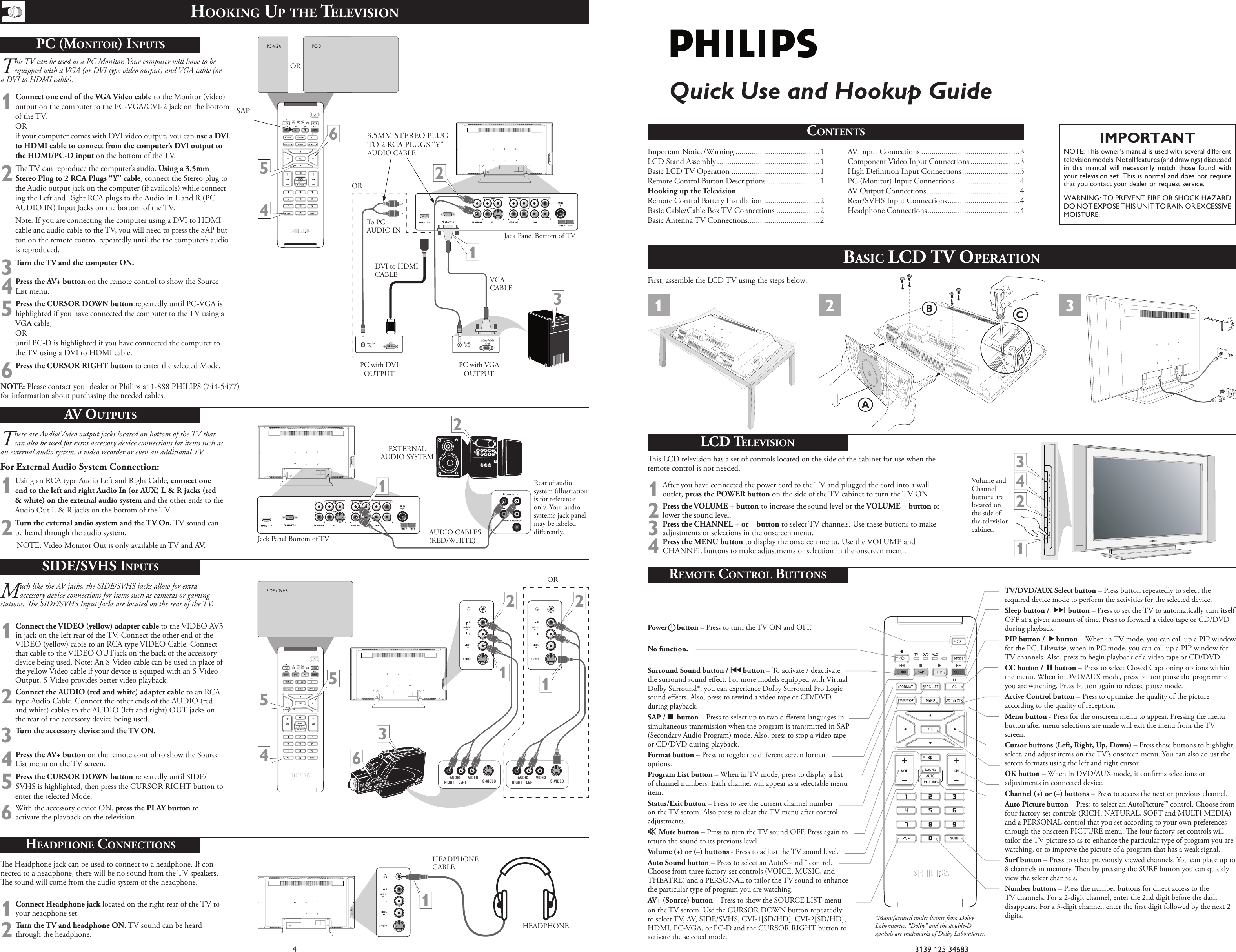 Page 1 of 2 - Philips Philips-32Pf5320-28B-Quick-Start-Guide SD2_ME5_QUG_34683