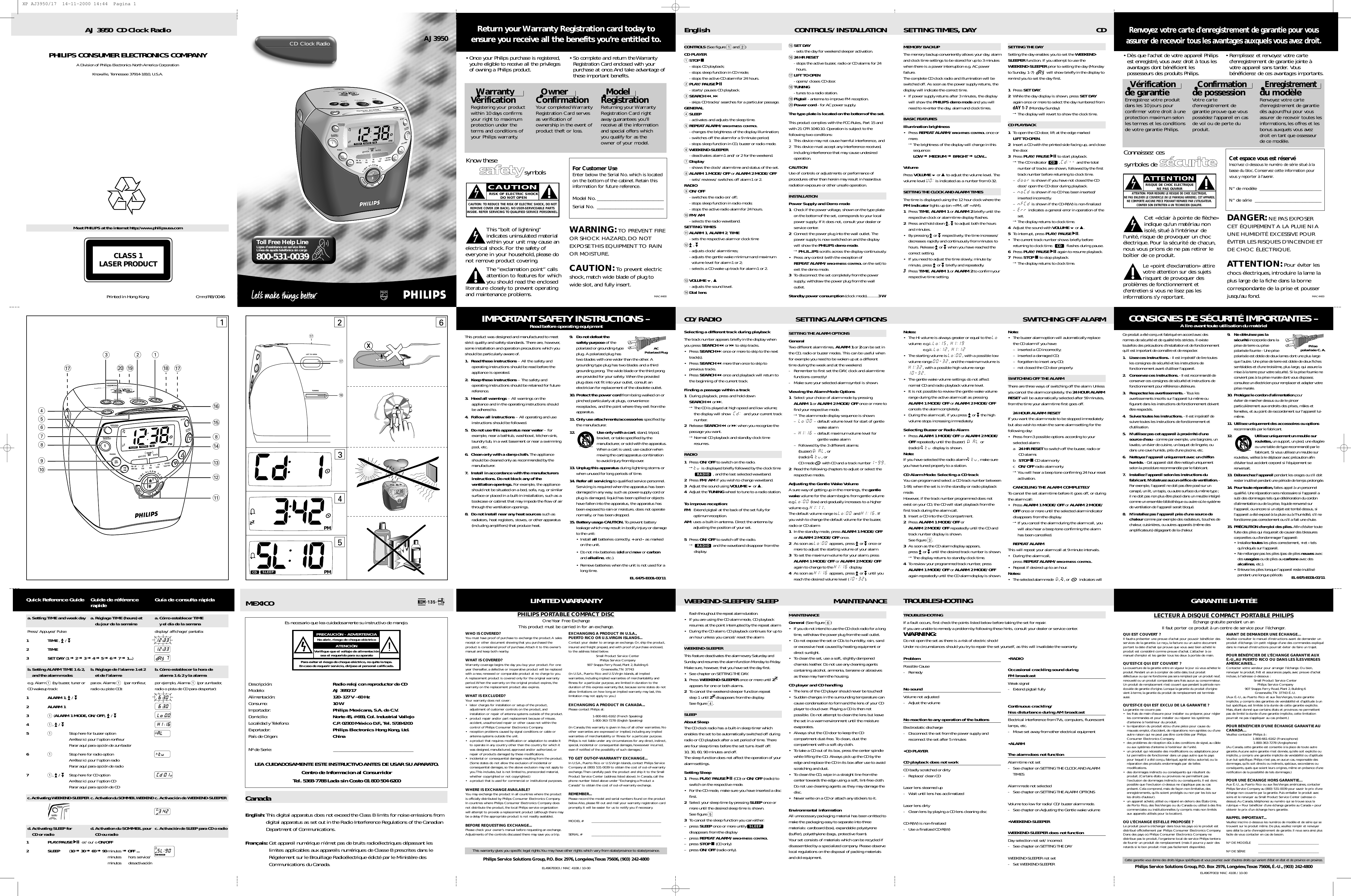 Page 7 of 10 - Philips Philips-Aj3957-Users-Manual- Aj3950/17  Philips-aj3957-users-manual