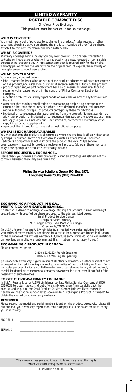 Page 5 of 10 - Philips Philips-Ax5111-Users-Manual- Philips-ax5111-users-manual