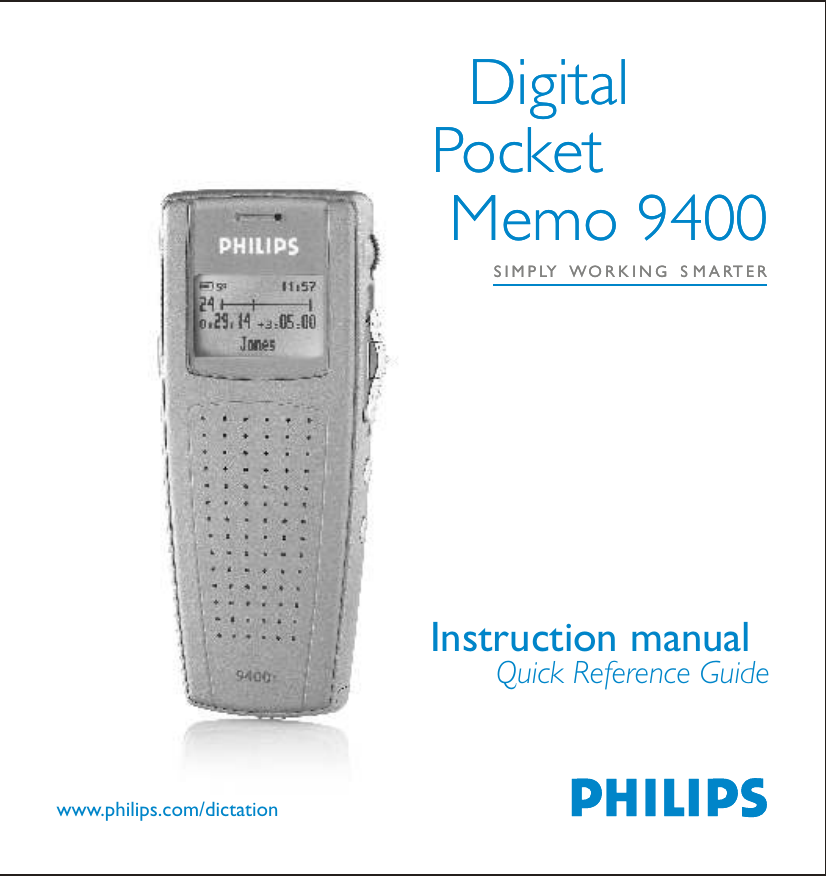 Page 1 of 6 - Philips Philips-Digital-Pocket-Memo-9400-Users-Manual- Inlay_dpm9400_UK_050623_web  Philips-digital-pocket-memo-9400-users-manual