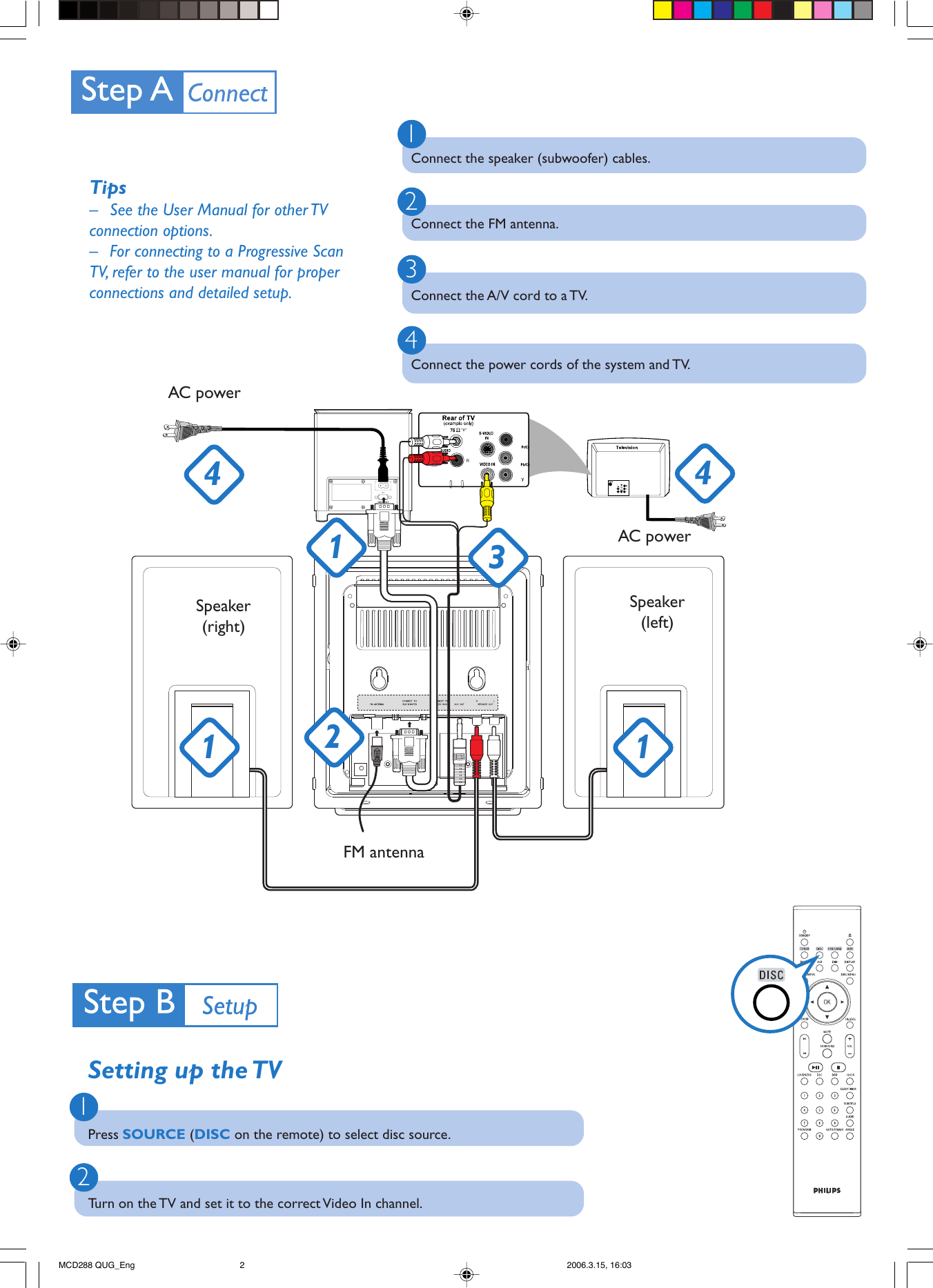 Page 2 of 4 - Philips Philips-Dvd-Micro-Theatre-Mcd288-Users-Manual- MCD288 QUG_Eng  Philips-dvd-micro-theatre-mcd288-users-manual