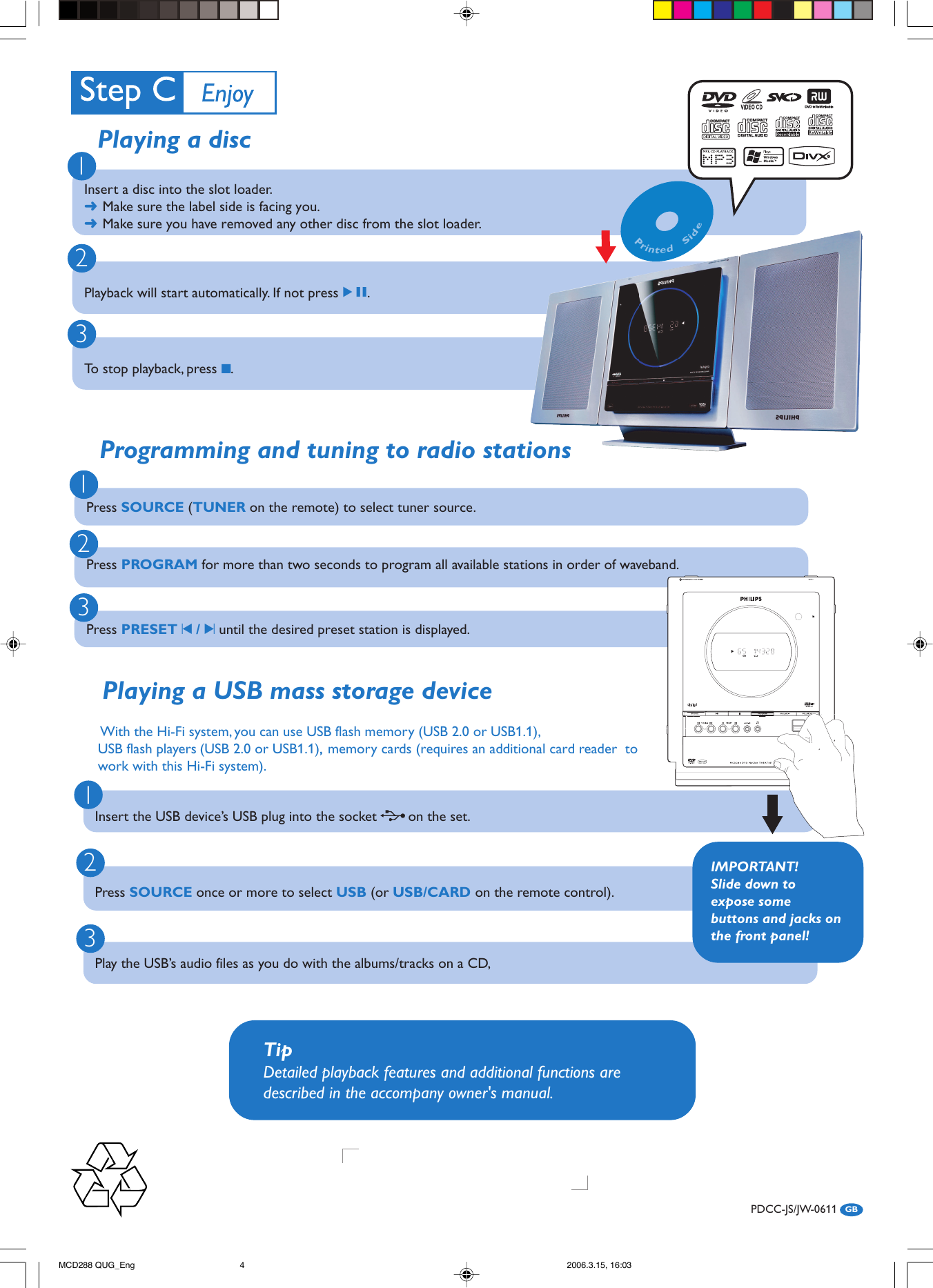 Page 4 of 4 - Philips Philips-Dvd-Micro-Theatre-Mcd288-Users-Manual- MCD288 QUG_Eng  Philips-dvd-micro-theatre-mcd288-users-manual