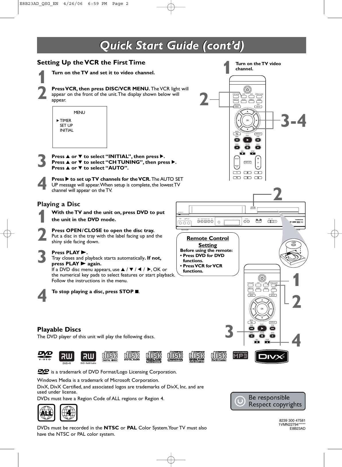 Page 2 of 2 - Philips Philips-Dvp3200V-75-Users-Manual- E8B23AD_QSG_EN  Philips-dvp3200v-75-users-manual