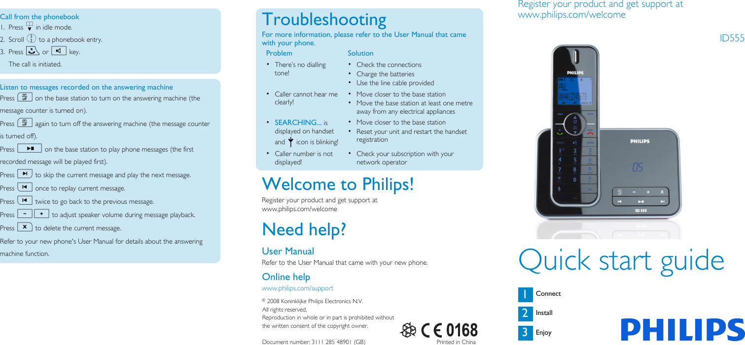 Филипс перевод. Модель радиотелефона Филипс id555. Philips 555. Телевизор quick start Guide Philips. Philips model id555 Duo.