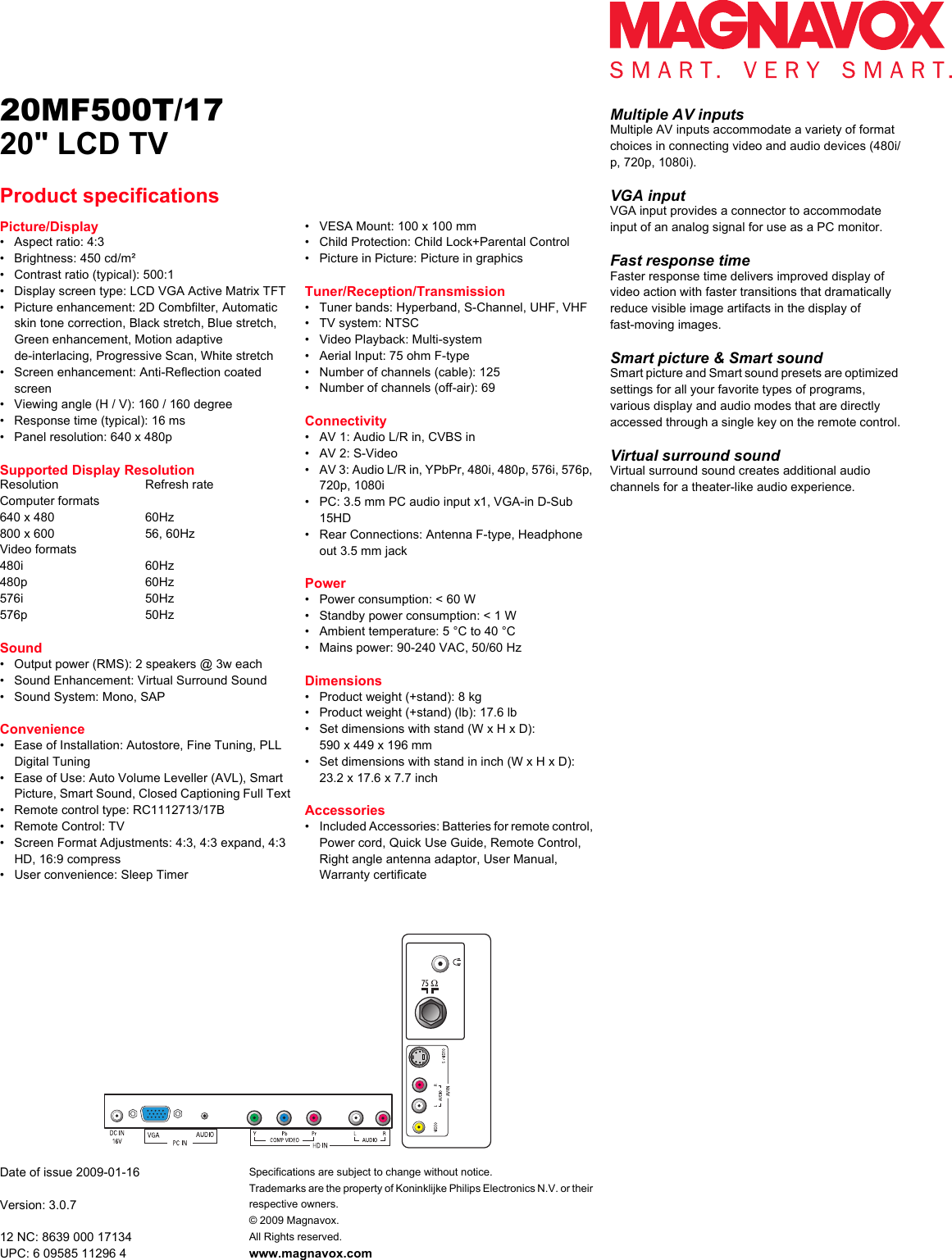 Page 2 of 2 - Philips Philips-Magnavox-20Mf500T-Users-Manual- 20MF500T/17 Magnavox  Philips-magnavox-20mf500t-users-manual