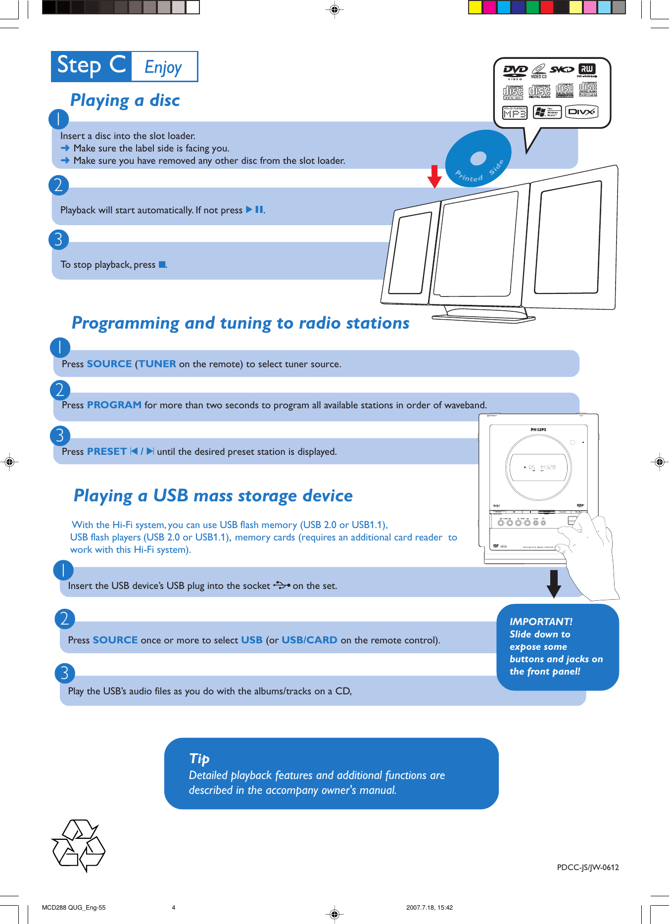 Page 4 of 4 - Philips Philips-Mcd288-55-Users-Manual- MCD288 QUG_Eng-55 Philips-mcd288-55-users-manual