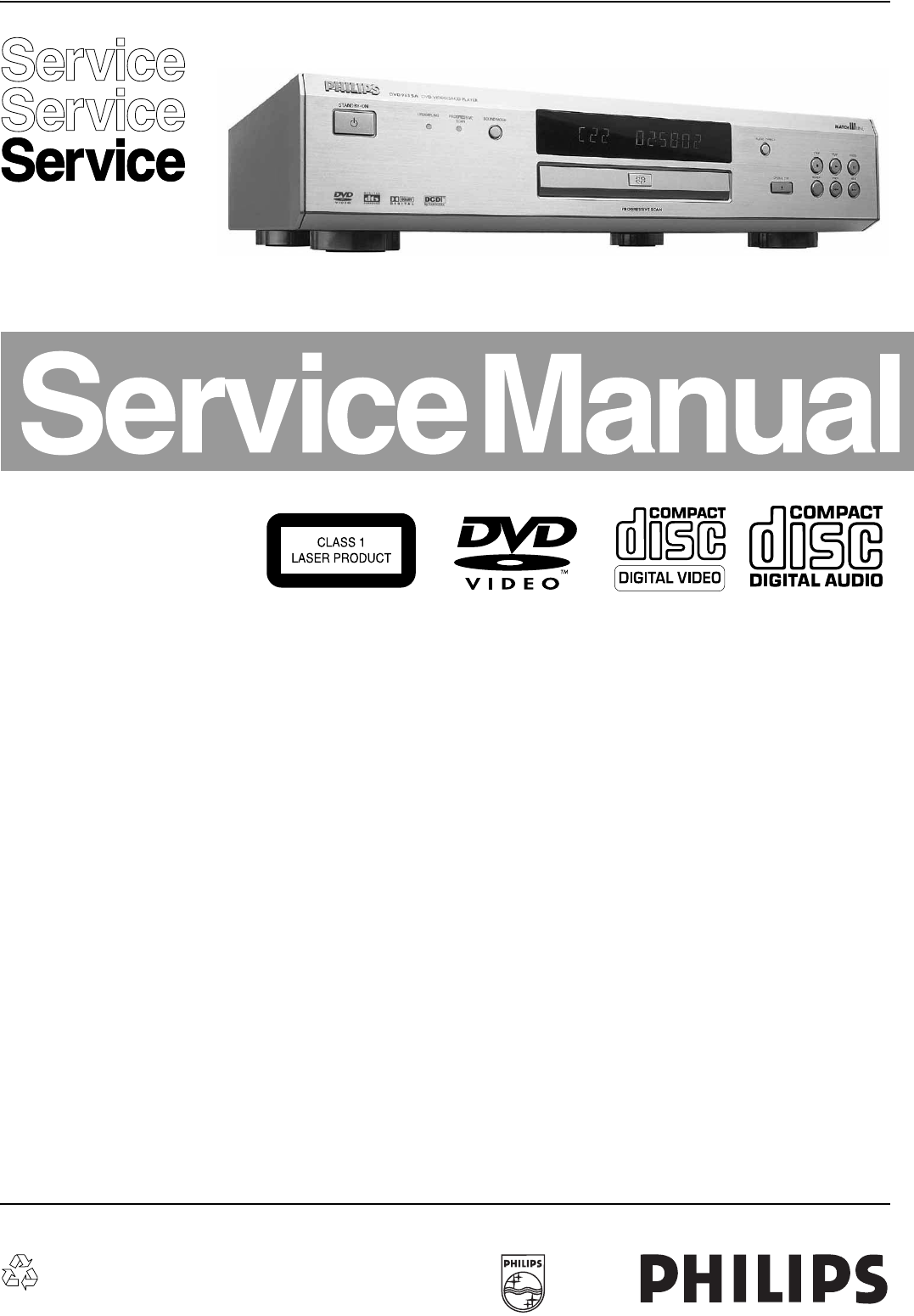 Philips Dvd Player Dvd963sa Users Manual