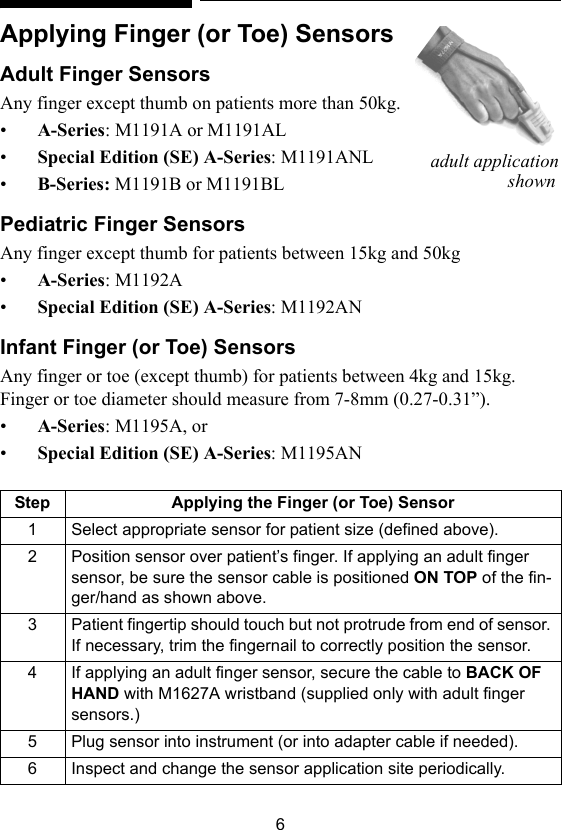 Philips Spo2 M1191a Users Manual Reusable Sensors Ifu Cobra