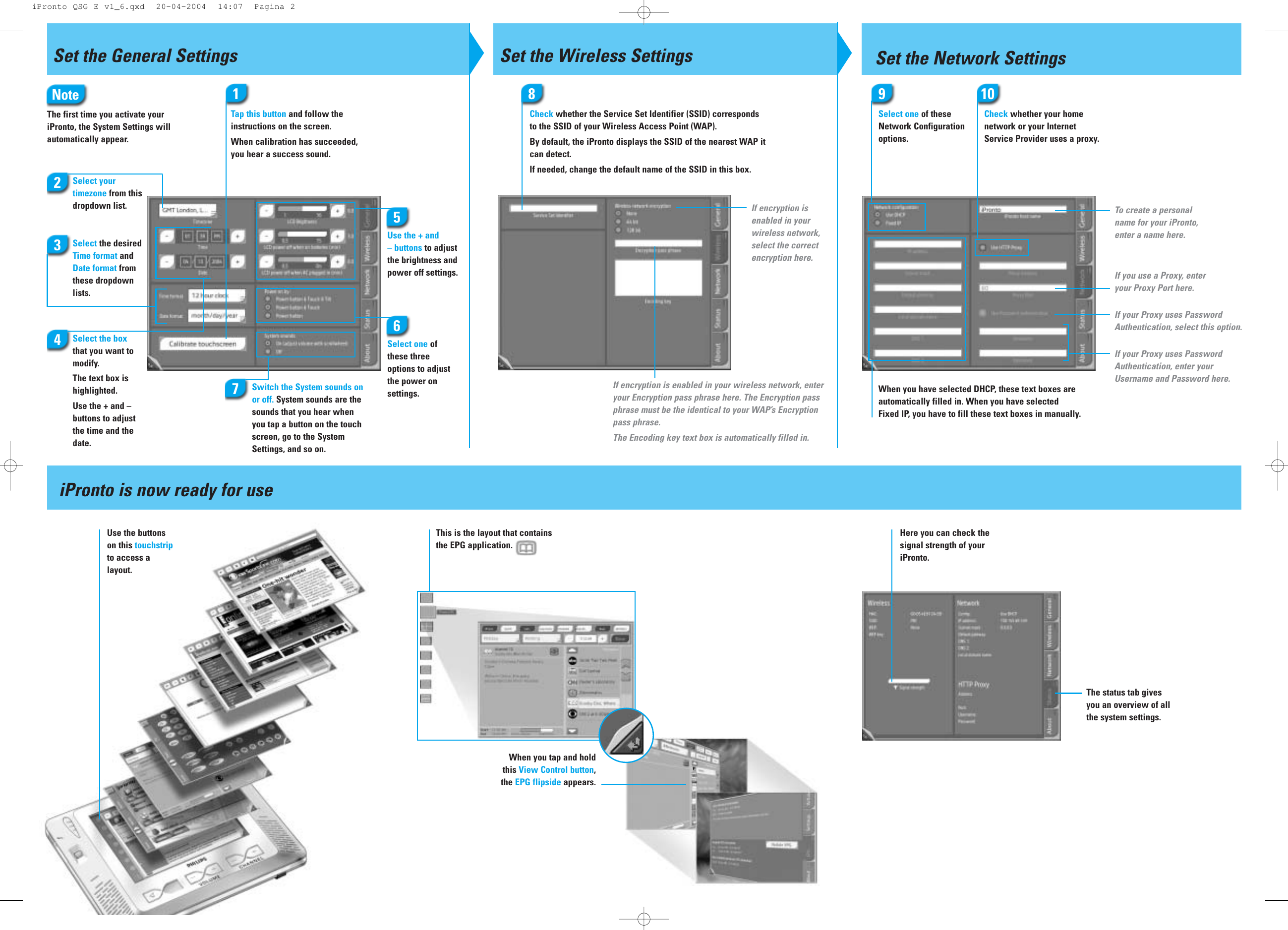 Page 2 of 2 - Philips Philips-Tsi640099-Quick-Start-Guide IPronto QSG E V1_6