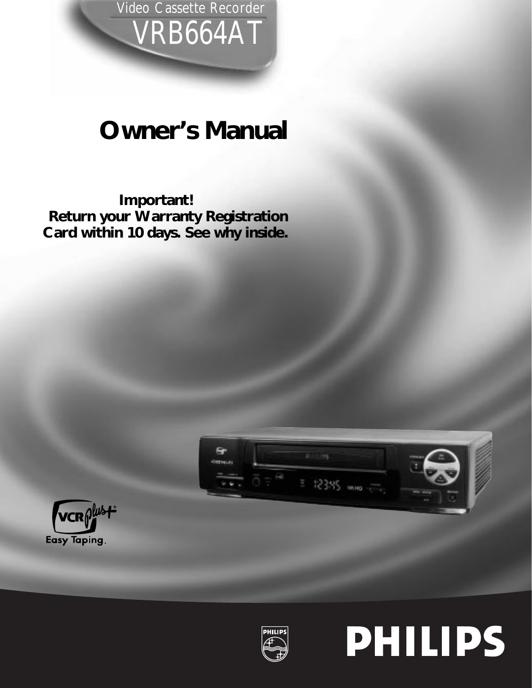 Philips Vrb At Owner S Manual