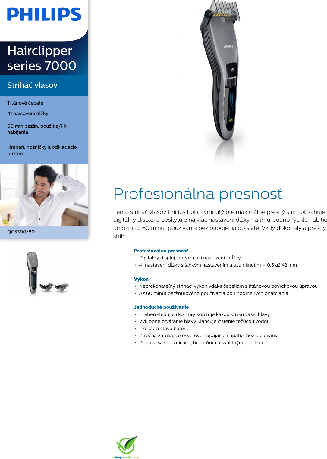 Page 1 of 3 - Philips QC5390/80 Strihač Vlasov User Manual Prospekt Qc5390 80 Pss Slksk