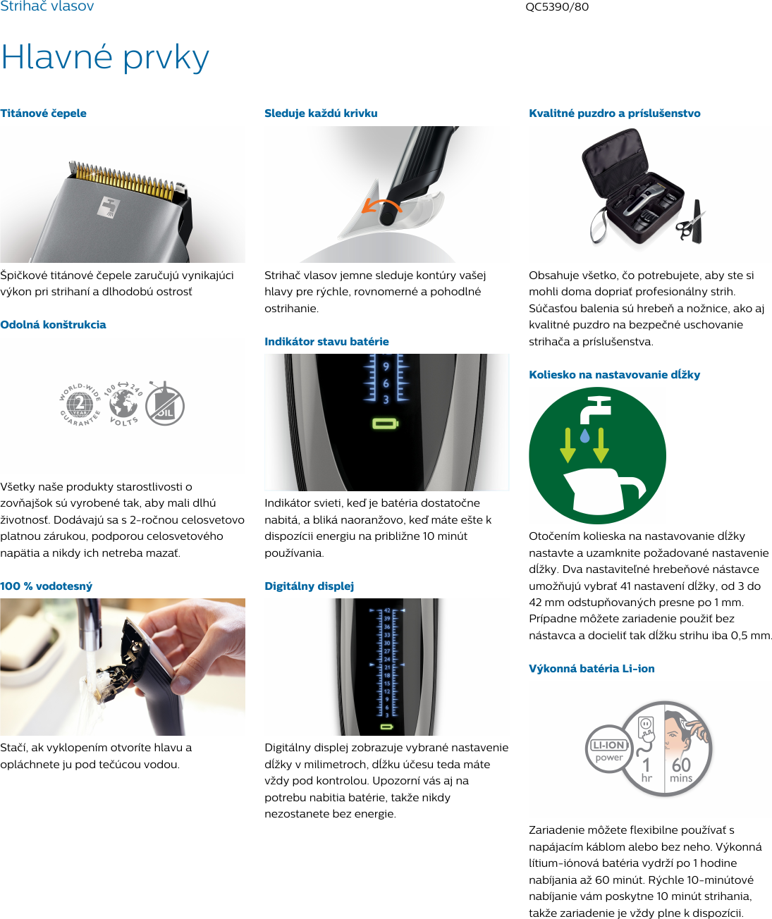Page 2 of 3 - Philips QC5390/80 Strihač Vlasov User Manual Prospekt Qc5390 80 Pss Slksk