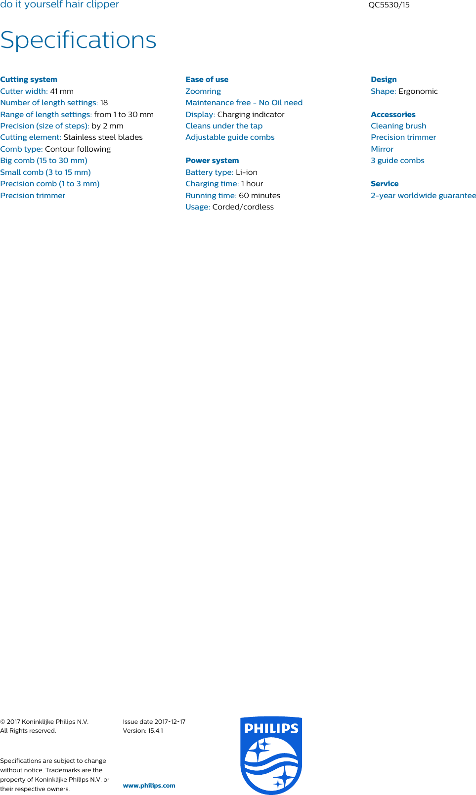 philips qc5530 do it yourself hair clipper