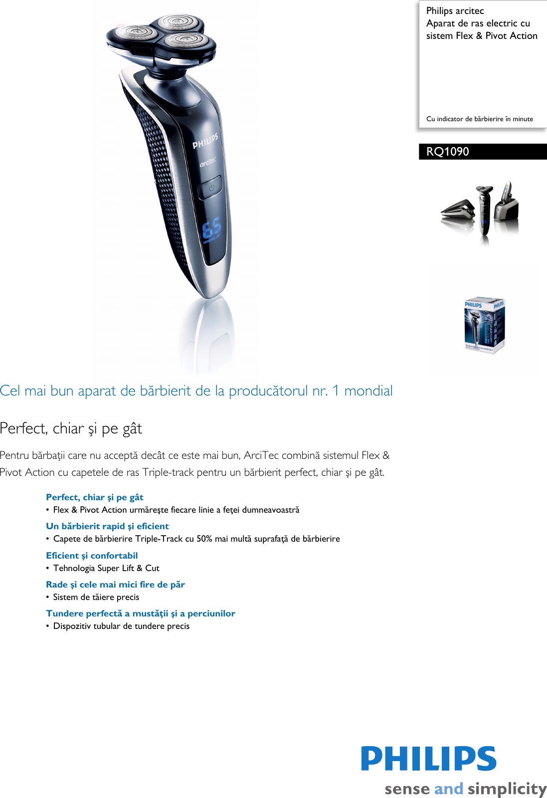 Philips RQ1090 RQ1090/19 Aparat De Ras Electric Cu Sistem Flex & Pivot