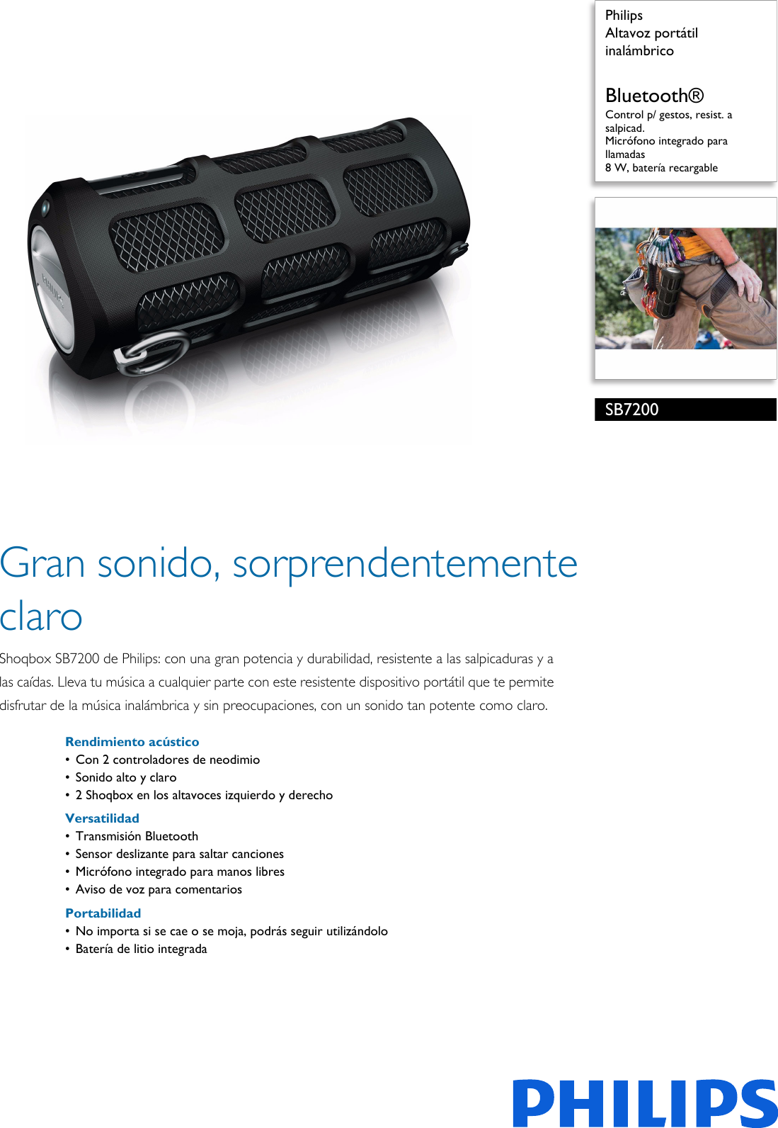 Philips SB7200/37 Leaflet SB7200_37 Released Peru (Spanish) User Manual  Folleto Sb7200 37 Pss Lsppe