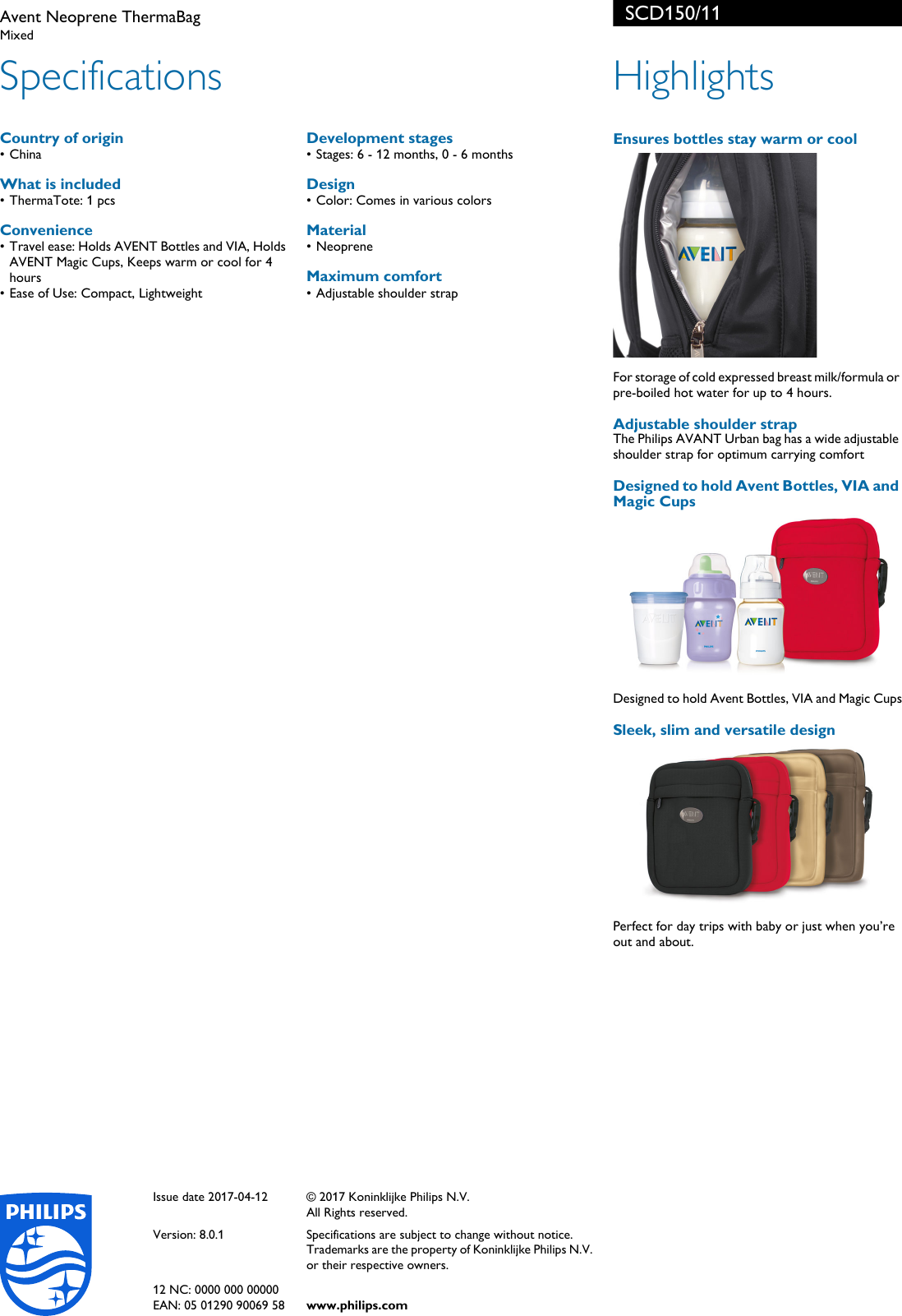 avent neoprene thermabag