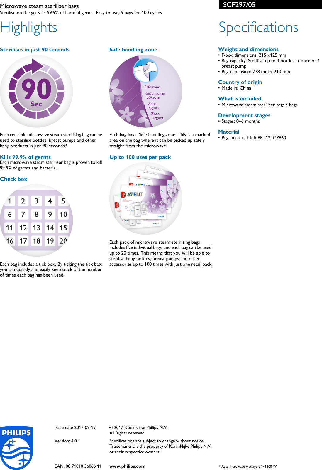 philips avent microwave steam steriliser bags