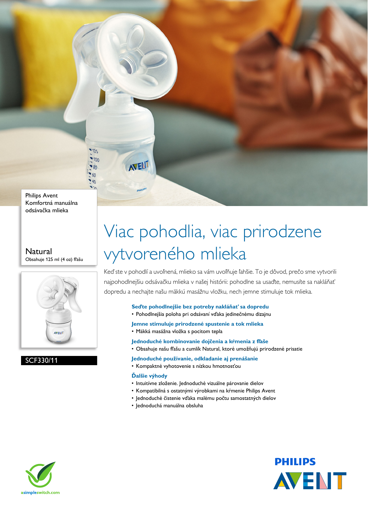 Page 1 of 3 - Philips SCF330/11 Leaflet SCF330_11 Released Slovakia (Slovak)  User Manual Prospekt Scf330 11 Pss Slksk