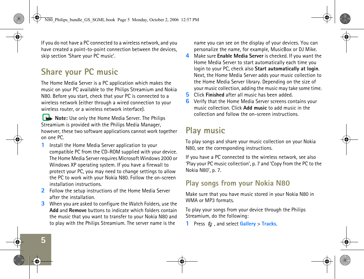 Page 5 of 9 - Philips SLA5520/00 N80_Philips_bundle_GS_SGML User Manual Průvodce Zapojením Sla5520 00 Hug Eng