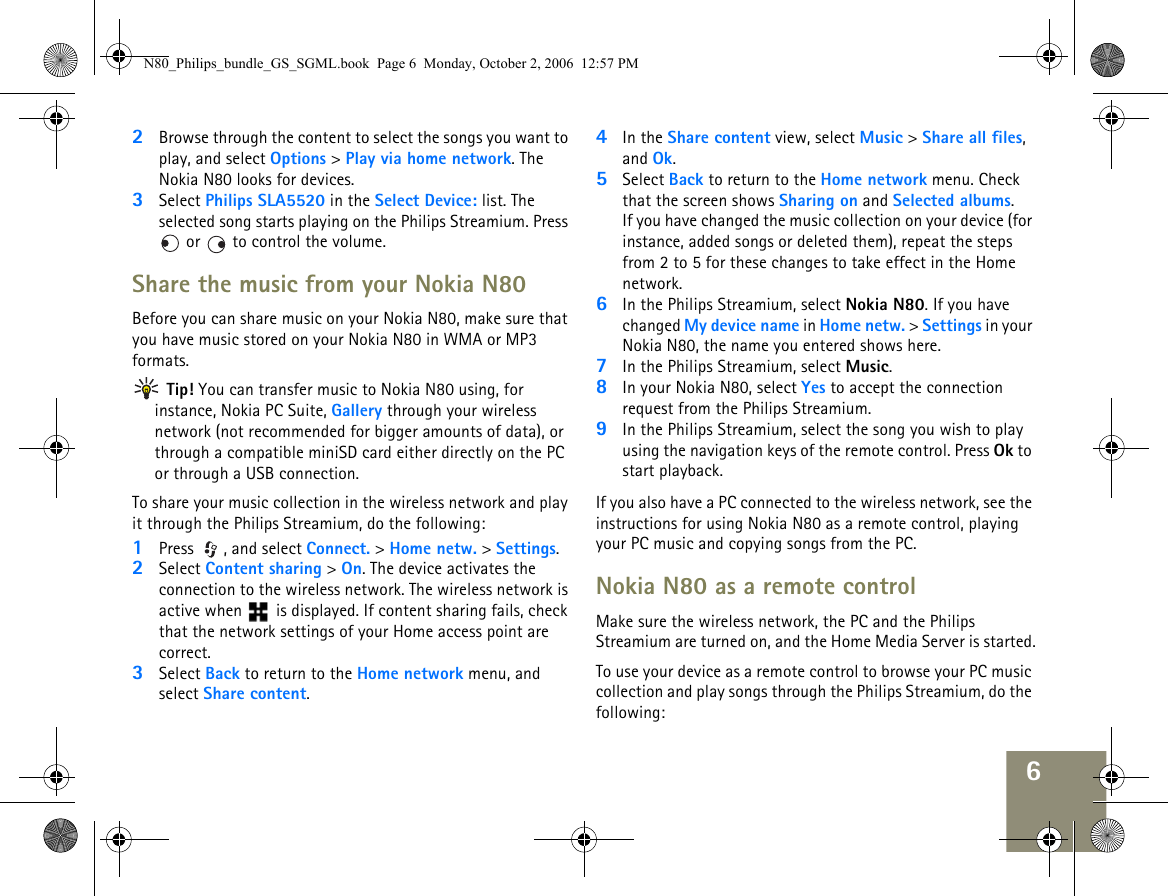 Page 6 of 9 - Philips SLA5520/00 N80_Philips_bundle_GS_SGML User Manual Průvodce Zapojením Sla5520 00 Hug Eng