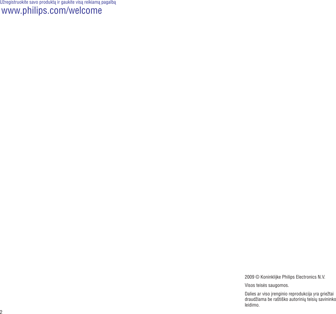 Page 2 of 10 - Philips SLV4200/12 SLV4200_12 Lietuviesu User Manual Käyttöopas Slv4200 12 Dfu Lit