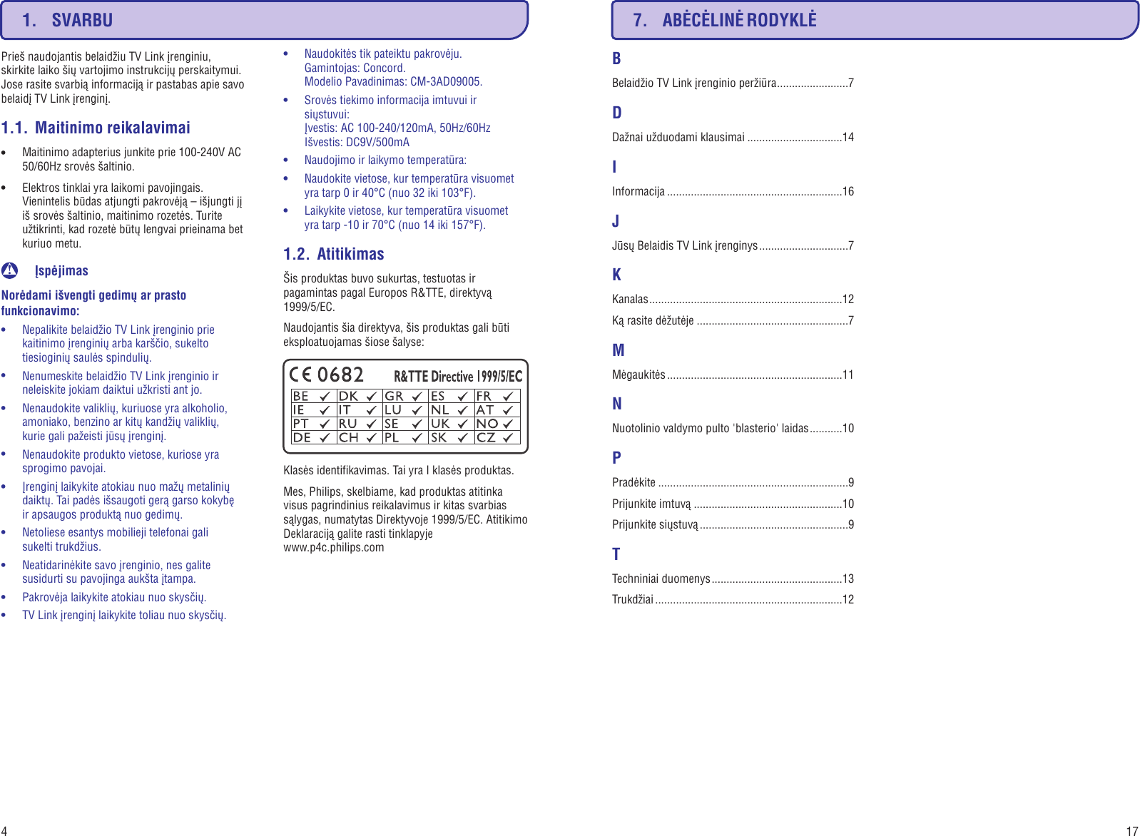 Page 4 of 10 - Philips SLV4200/12 SLV4200_12 Lietuviesu User Manual Käyttöopas Slv4200 12 Dfu Lit