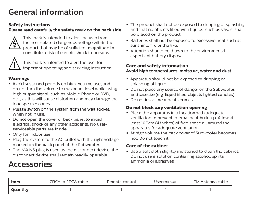 Page 2 of 10 - Philips SPA8000B/94 User Manual Spa8000b 94 Dfu Aen