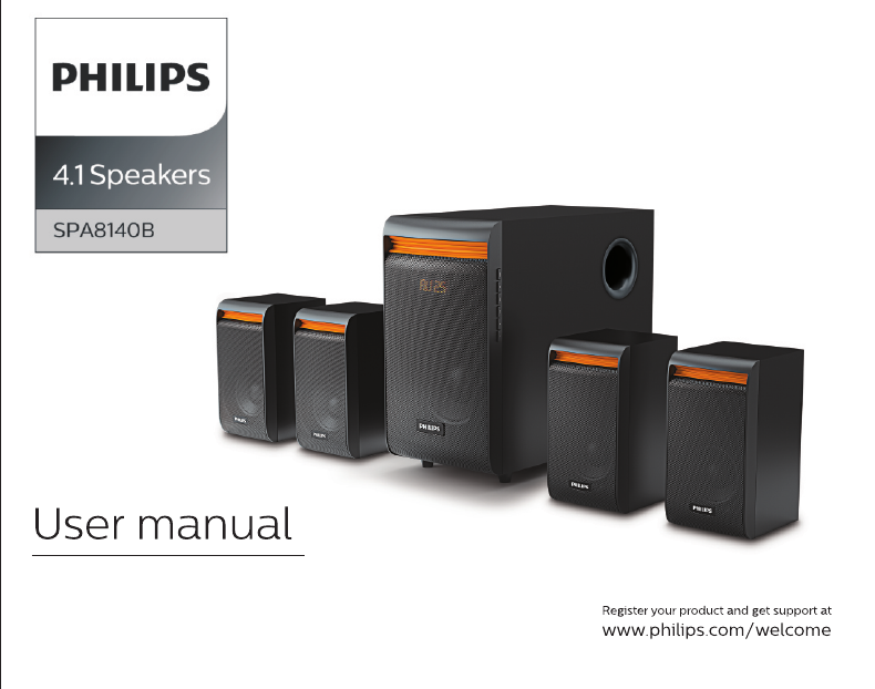 philips 4000w 4.1 multimedia speaker spa8140b