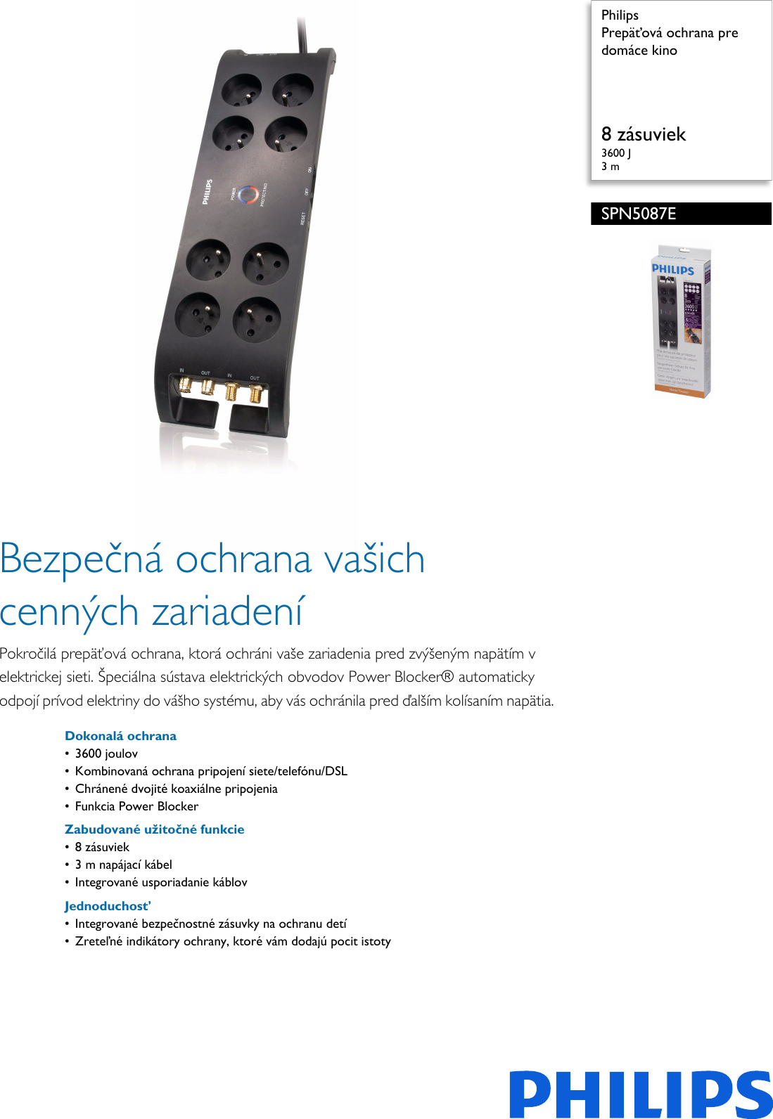Page 1 of 2 - Philips SPN5087E/19 Leaflet SPN5087E_19 Released Slovakia (Slovak)  User Manual Prospekt Spn5087e 19 Pss Slksk