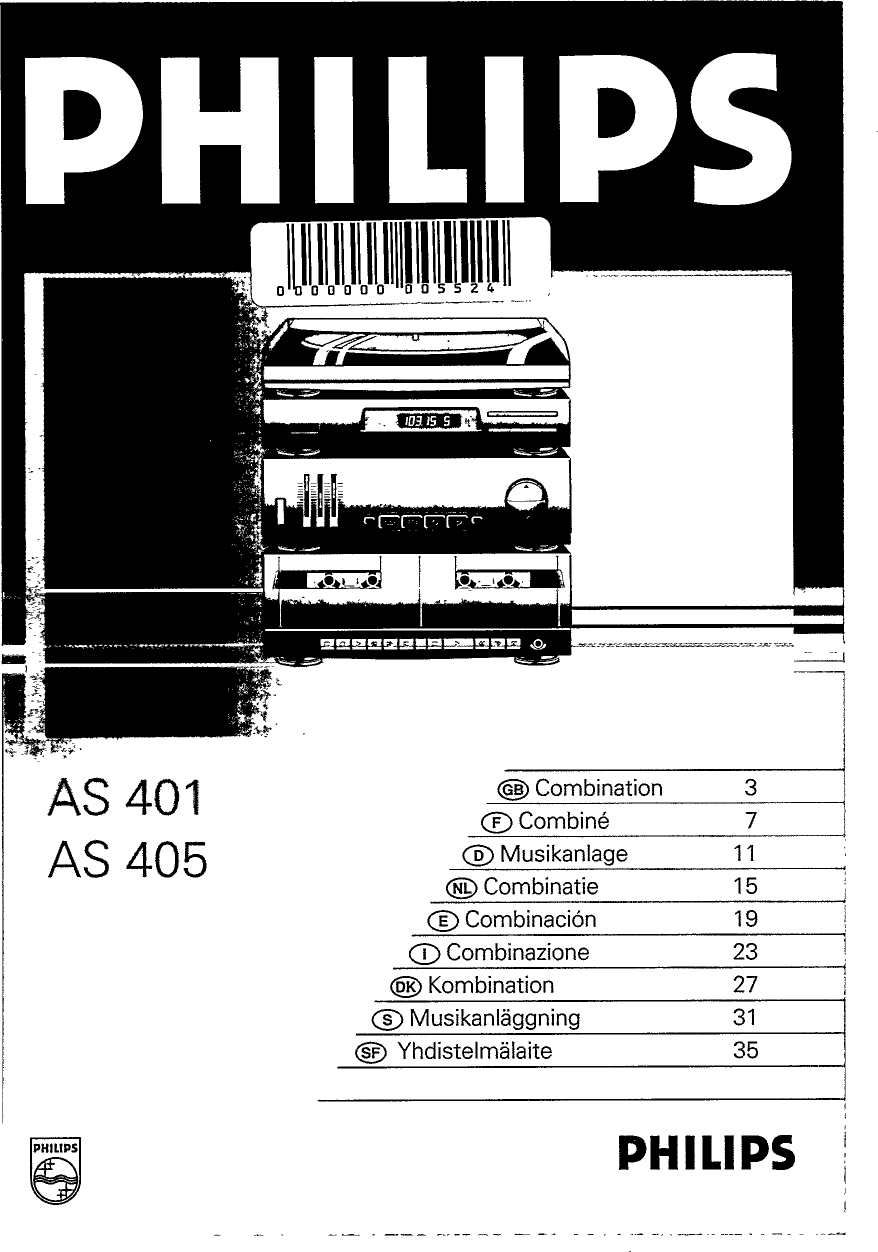 Page 1 of 12 - Philips  AS405/00 As405 00 Dfu Fin