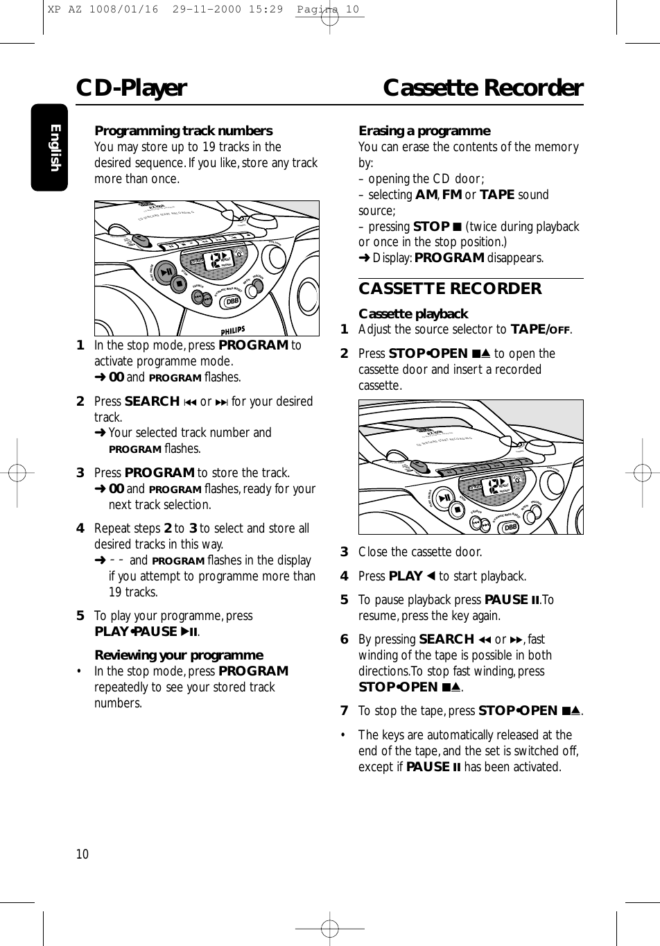 Page 7 of 10 - Philips XP AZ 1008/01/16 AZ1008/19 Az1008 19 Dfu Eng