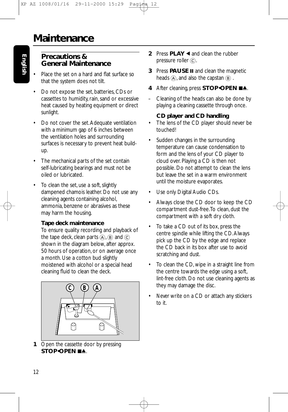Page 9 of 10 - Philips XP AZ 1008/01/16 AZ1008/19 Az1008 19 Dfu Eng