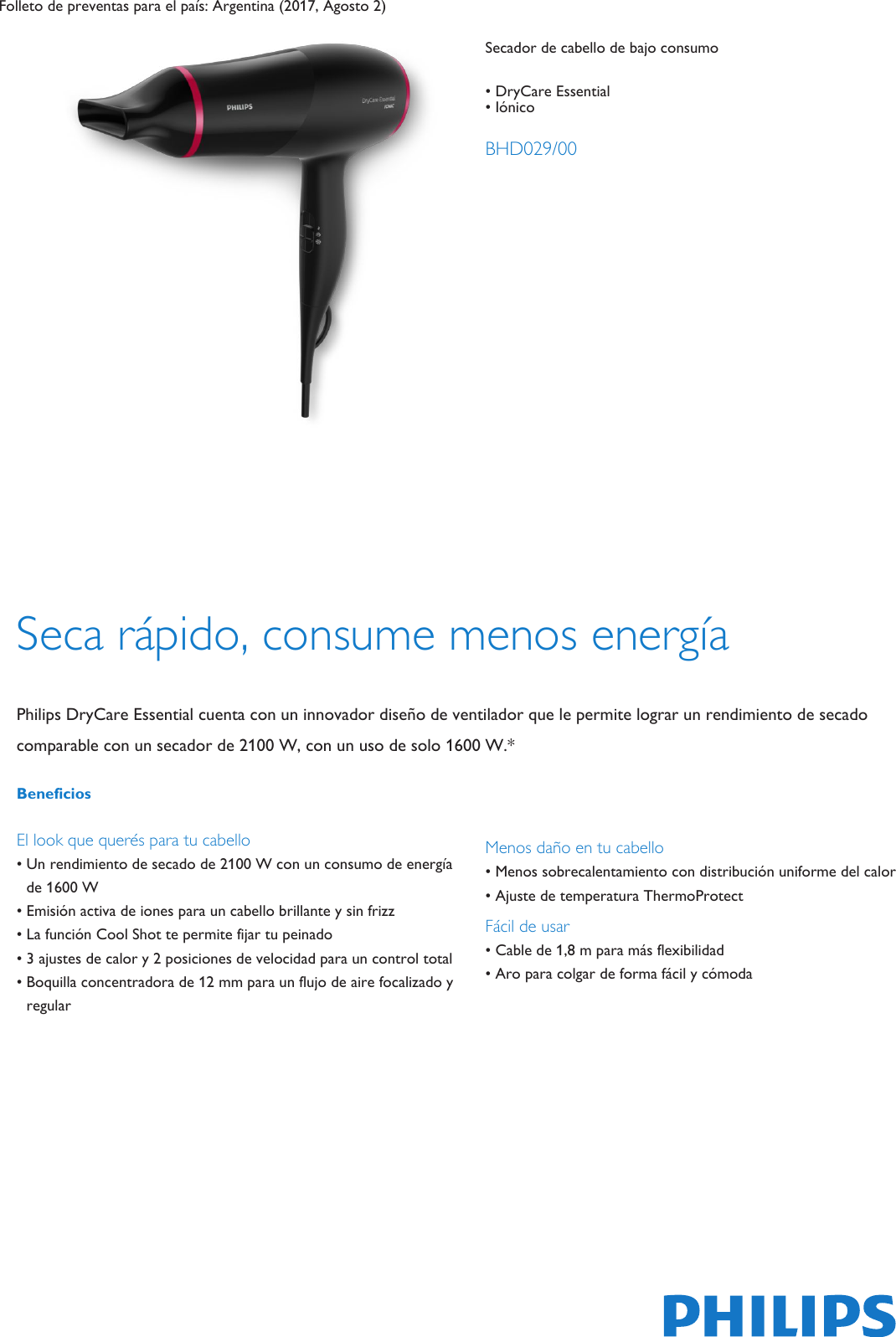 Philips Product Leaflet Retail Trade Bhd029 00 Rtl Aspuy