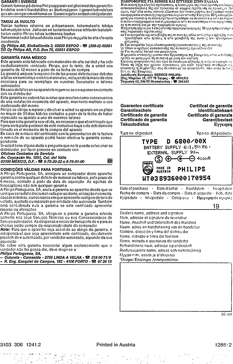 Page 12 of 12 - Philips  D6800 Dfu Ita