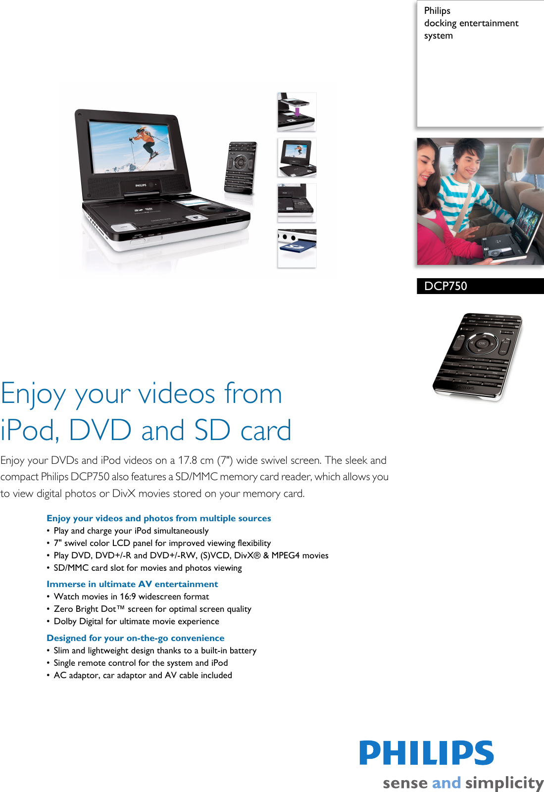 Page 1 of 3 - Philips DCP750/12 Docking Entertainment System Dcp750 12 Pss Aenau