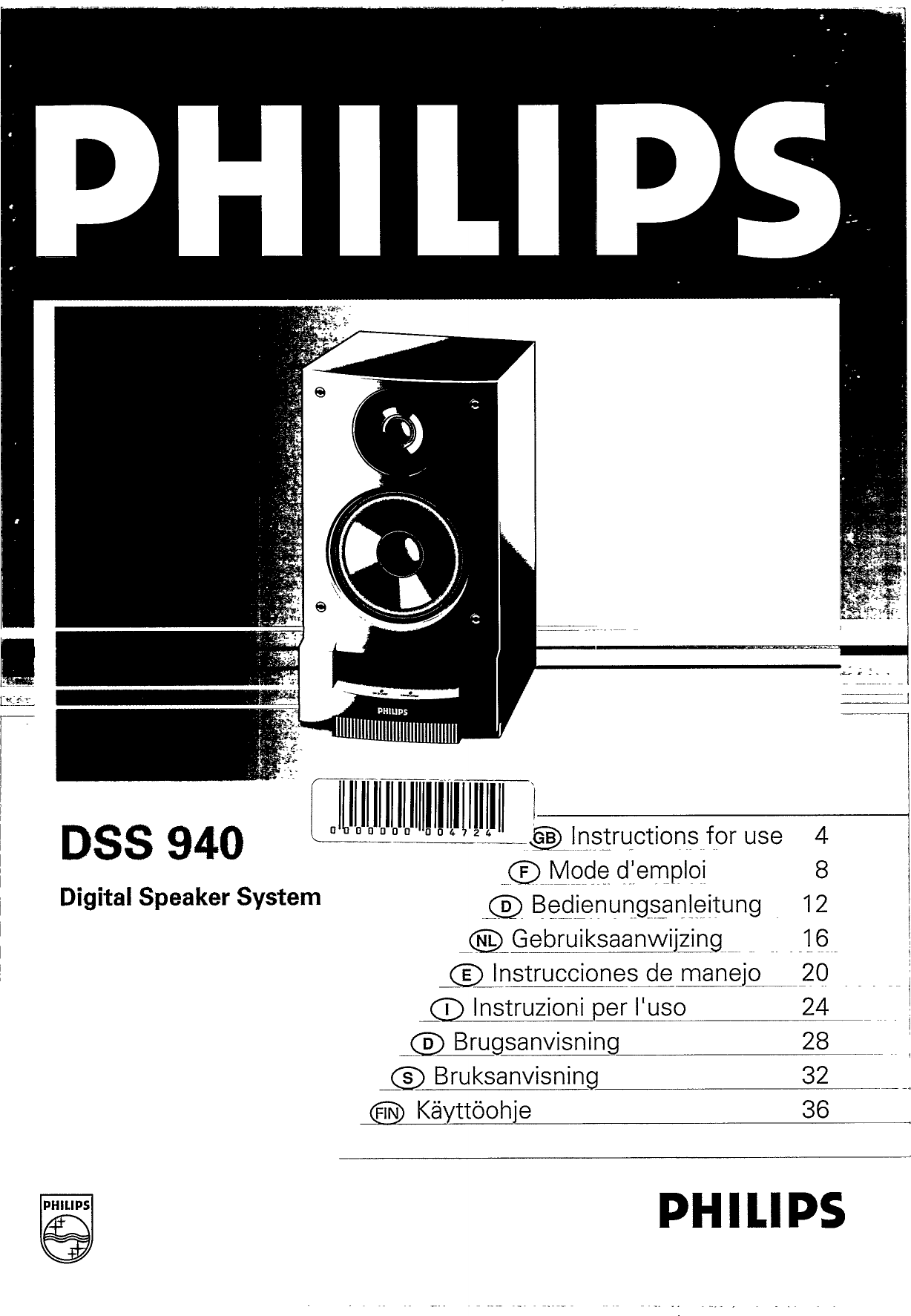 Page 1 of 8 - Philips  DSS940 Dfu Ita