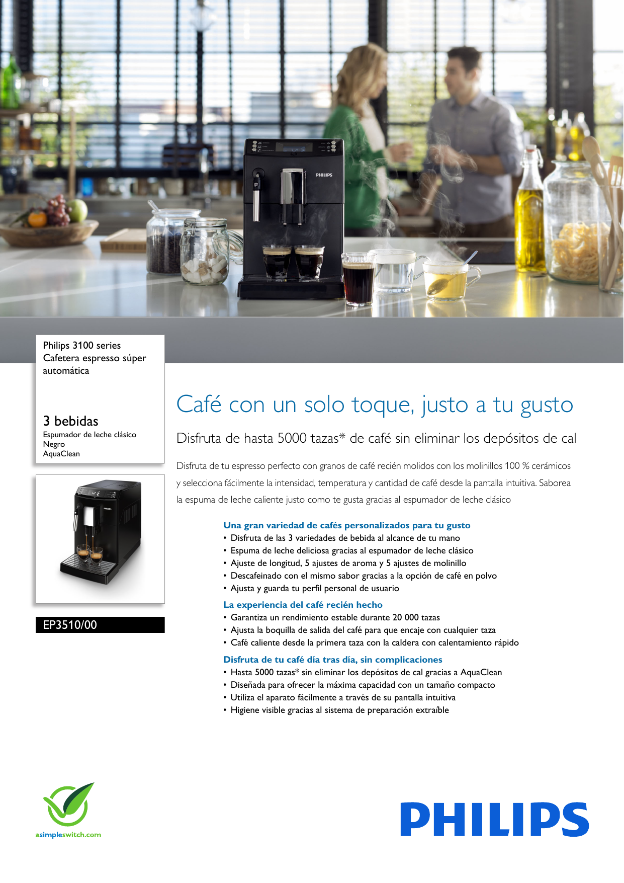 Philips Leaflet EP3510_00 Released Spain (Spanish) Folleto Ep3510 00 Pss  Espes
