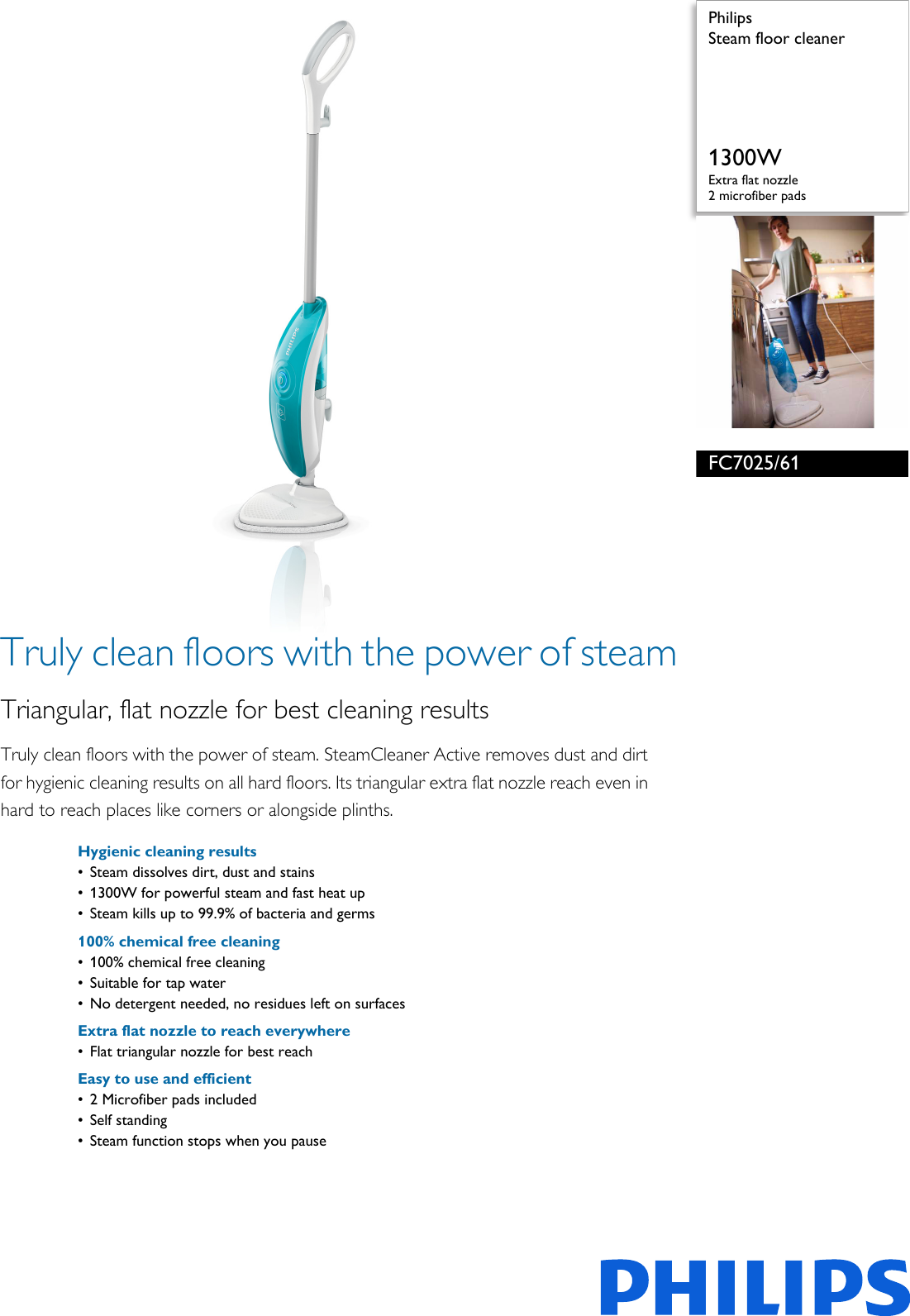 Philips FC7025/61 Steam Floor Cleaner Fc7025 61 Pss Aensa