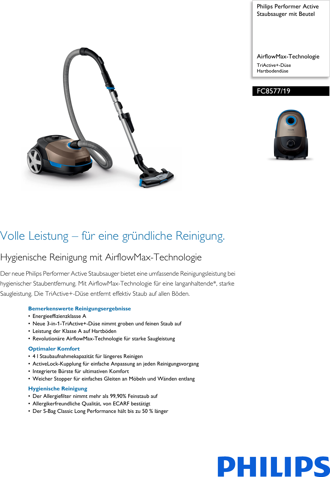 Page 1 of 3 - Philips Leaflet FC8577_19 Released Germany (German)  ... Fc8577 19 Pss Deude