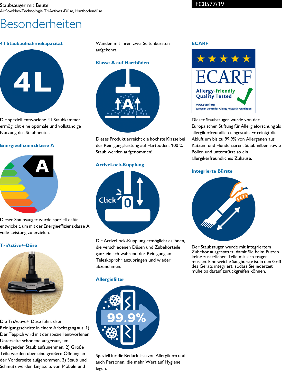 Page 2 of 3 - Philips Leaflet FC8577_19 Released Germany (German)  ... Fc8577 19 Pss Deude