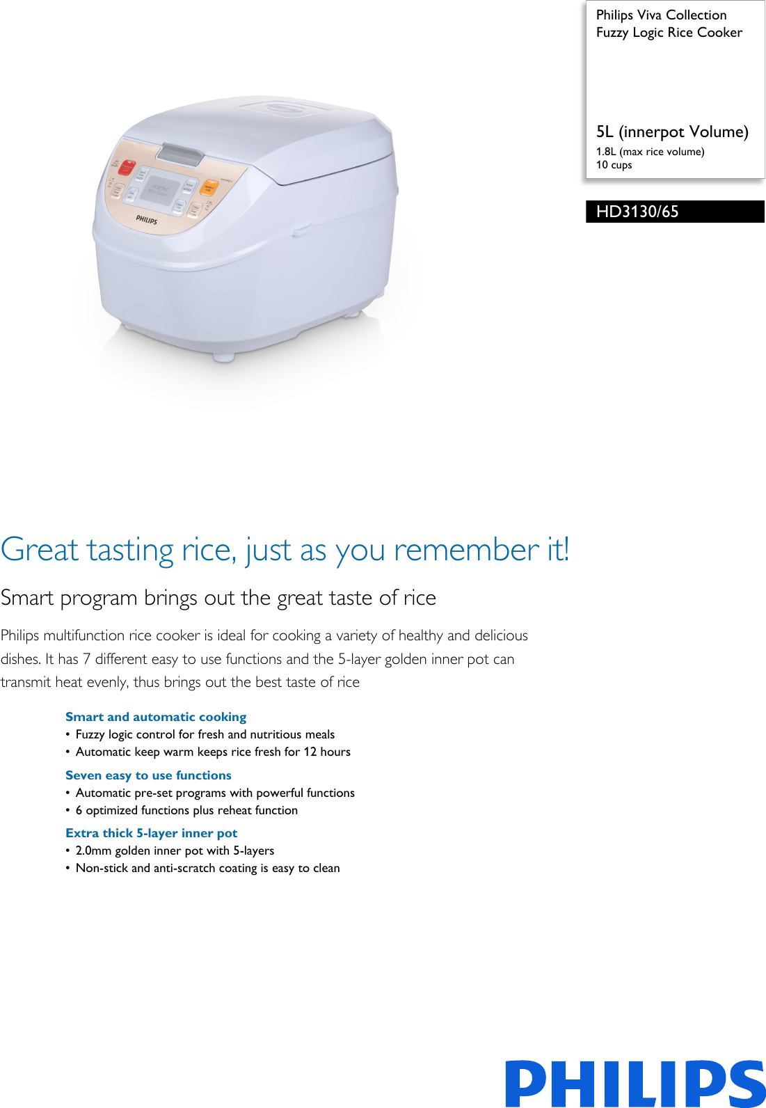 philips rice cooker hd3130