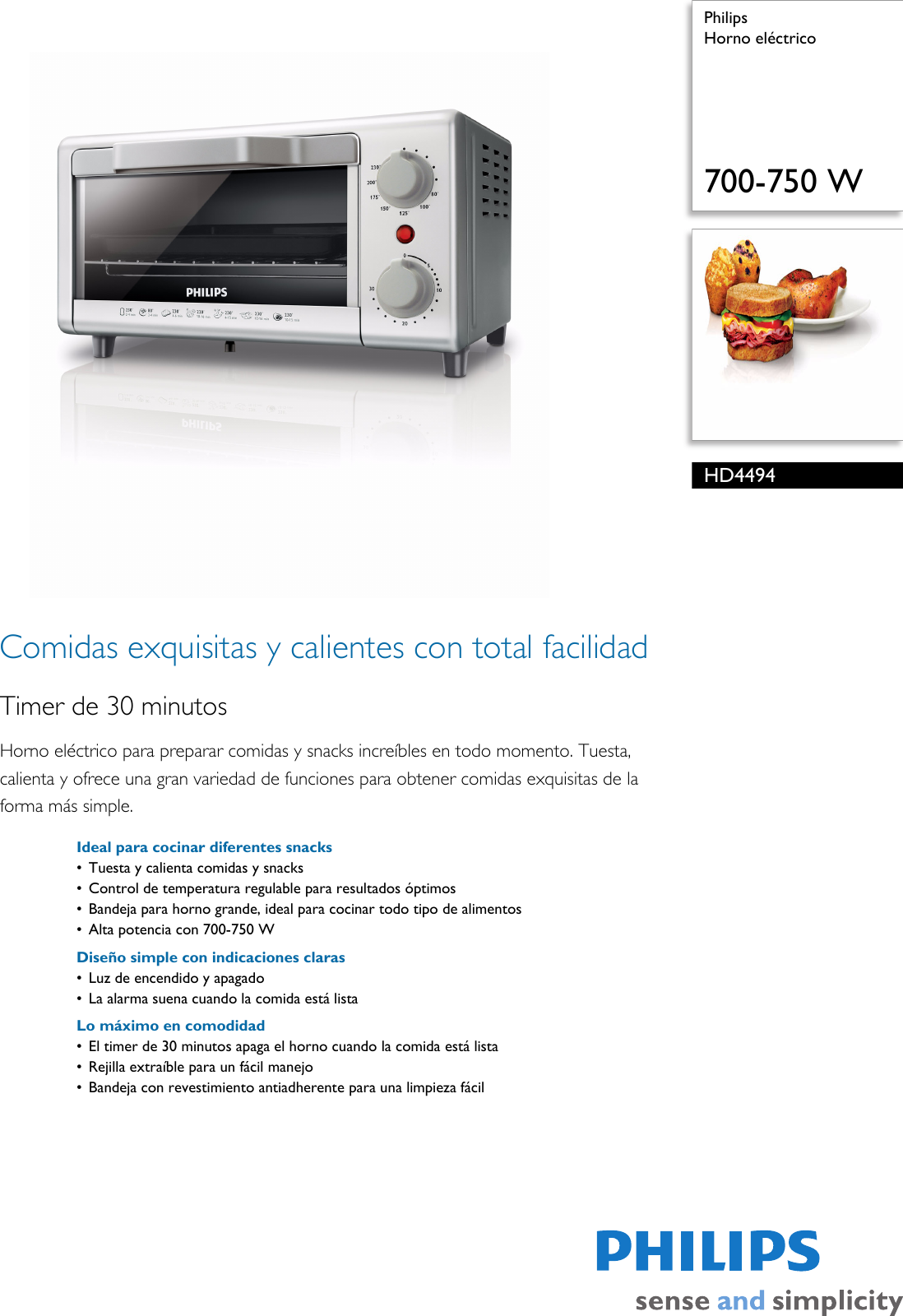 Philips HD4494/10 Horno Eléctrico Folleto Hd4494 10 Pss Aspuy