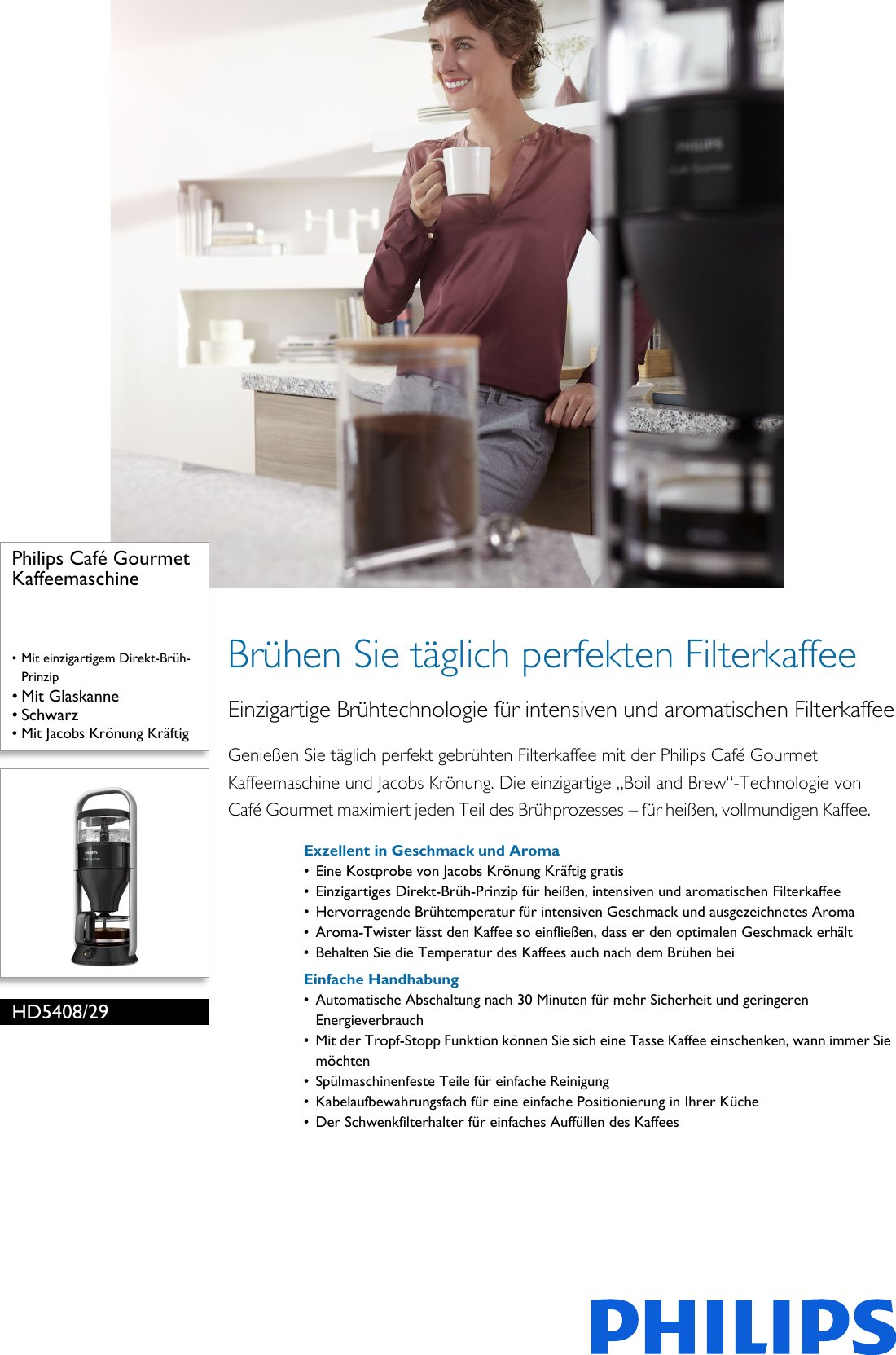 Philips Leaflet Hd5408 29 Released Germany German Datenblatt Hd5408 29 Pss Deude