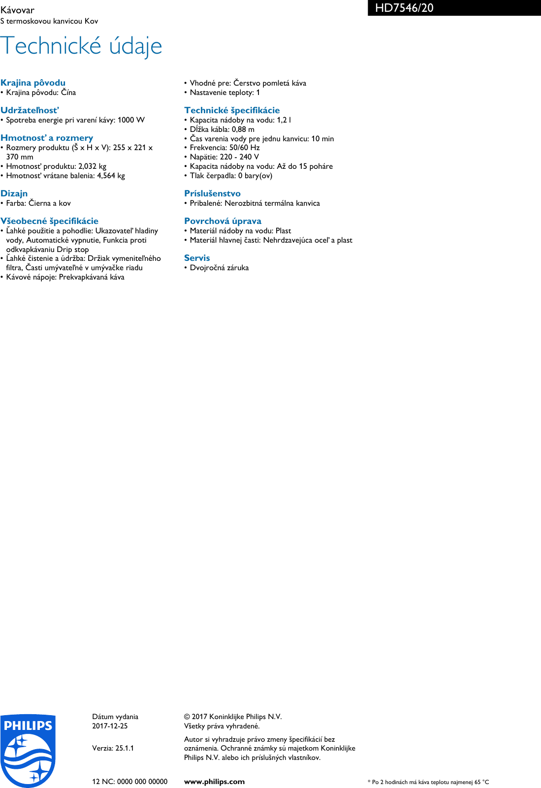 Page 3 of 3 - Philips HD7546/20 Kávovar KÃ¡vovar Hd7546 20 Pss Slksk